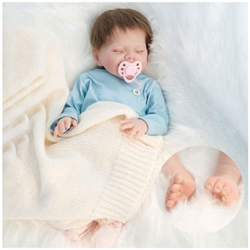 Wiracil Silicone Lovedoll, 18 Inch 46 cm Sweet Cute Reborn Girl Toddler, Reborn Baby Dolls That Look Real, Great for Kids Ages 3+ as A Gift or Playmate,D