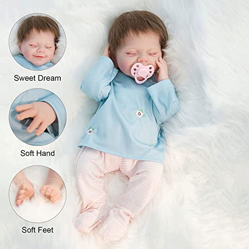 Wiracil Silicone Lovedoll, 18 Inch 46 cm Sweet Cute Reborn Girl Toddler, Reborn Baby Dolls That Look Real, Great for Kids Ages 3+ as A Gift or Playmate,D