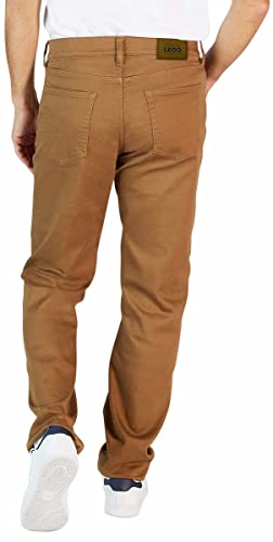 IZOD Mens Mid-Weight Comfort Stretch Knit Denim 5 Pocket Pant (as1, Waist_Inseam, Numeric_34, Numeric_29, Regular, Regular, Taupe, 34W x 29L)