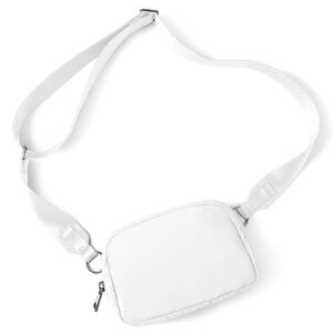 ododos crossbody bag with adjustable strap small shoulder pouch for workout running traveling hiking, white
