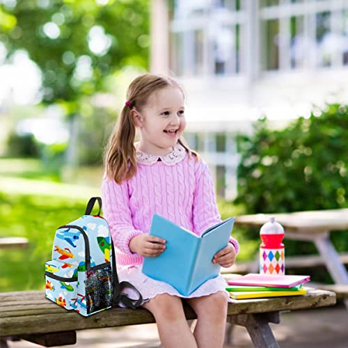 FCZ Kids School Bag Girls Boys Preschool Toddler Backpack for Boy Girl Lightweight Shoulder Book Bag for Kids Perfect Back Pack for Toddler to Kindergarten Cute Airplane