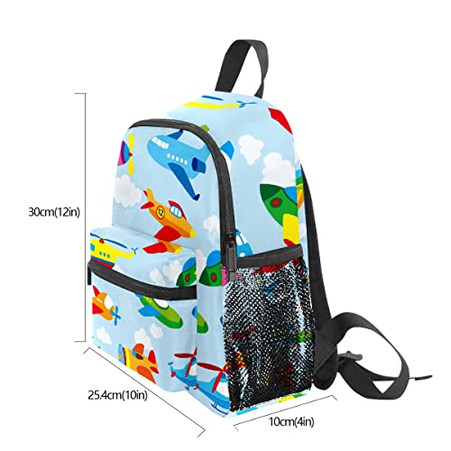 FCZ Kids School Bag Girls Boys Preschool Toddler Backpack for Boy Girl Lightweight Shoulder Book Bag for Kids Perfect Back Pack for Toddler to Kindergarten Cute Airplane