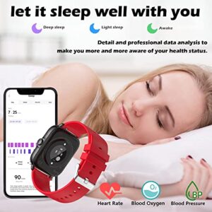 Bluetooth Smart Watch for Women Men Fitness Activity Tracker Compatible with iPhone Android Waterproof HD Full Touch Screen Health Smartwatch with Call Text Pedometer Heart Rate Message Reminder etc.