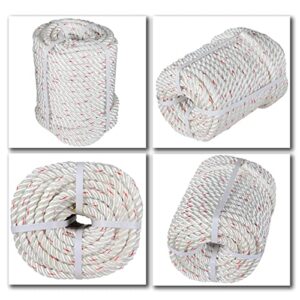 TINVHY 5/8Inch x 150FT Arborist Bull Rope, Double Braid Polyester Rope, Tree Rigging Line Utility Rope for Halyard, Sailboat Weathered Line, Tree Work, Camping, Swings, Tying Goods