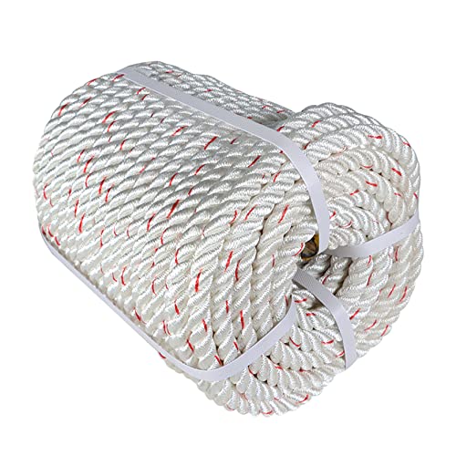 TINVHY 5/8Inch x 150FT Arborist Bull Rope, Double Braid Polyester Rope, Tree Rigging Line Utility Rope for Halyard, Sailboat Weathered Line, Tree Work, Camping, Swings, Tying Goods