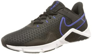 nike "legend essential 2" (cq9356-403) men's training shoes, black/racer blue, size: 10.5