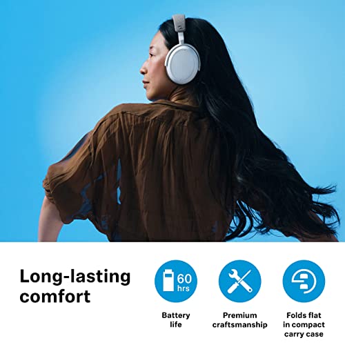 Sennheiser Momentum 4 Wireless Headphones - Bluetooth Headset for Crystal-Clear Calls with Adaptive Noise Cancellation, 60h Battery Life, Customizable Sound - White )