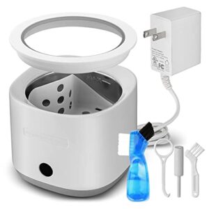 professional ultrasonic dental cleaner noise reduction, anbbas denture bath cleaning machine kit with basket, brush kit,180ml sus304 tank for aligner,braces,mouth guards and retainers cleaner