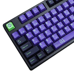 keycaps purple and black, molgria 128 set unit-01 keycaps for gaming keyboard, pbt cherry profile dye sublimation keycaps for gateron kailh cherry mx 104/87/74/61 60/75 percent keyboard