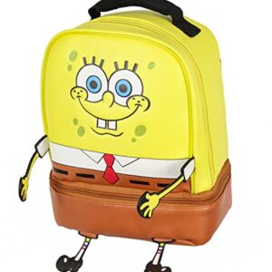 INTIMO Nickelodeon SpongeBob SquarePants Character Face Dual Compartment Lunch Box Bag