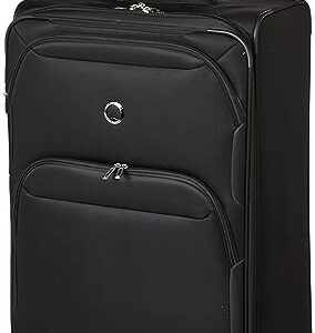 DELSEY Paris Sky Max 2.0 Softside Expandable Luggage with Spinner Wheels, Black, Checked-Medium, 24 Inch