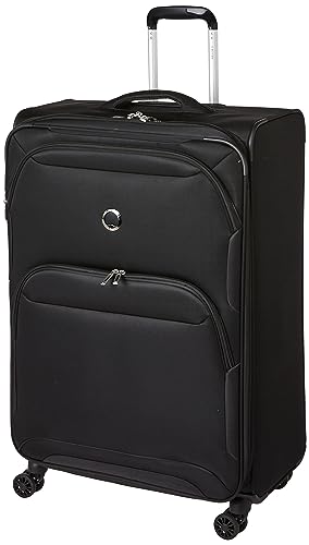 DELSEY Paris Sky Max 2.0 Softside Expandable Luggage with Spinner Wheels, Black, Checked-Medium, 24 Inch