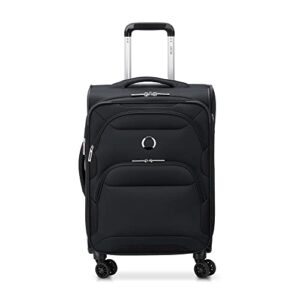 delsey paris sky max 2.0 softside expandable luggage with spinner wheels, black, carry-on 21 inch