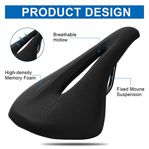 MZYRH Comfortable Mountain Bike Seat,Bicycle Seat Cushion for Men Women,Comfort Bike Saddle Ergonomic Breathable Bicycle Seat for BMX, MTB & Road