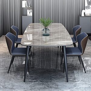 litfad contemporary dining set with sintered stone dining table and cushioned chairs modern kitchen table with 4 dining chairs for home restaurant - 51.2" l x 31.5" w x 29.5" h 5 piece set
