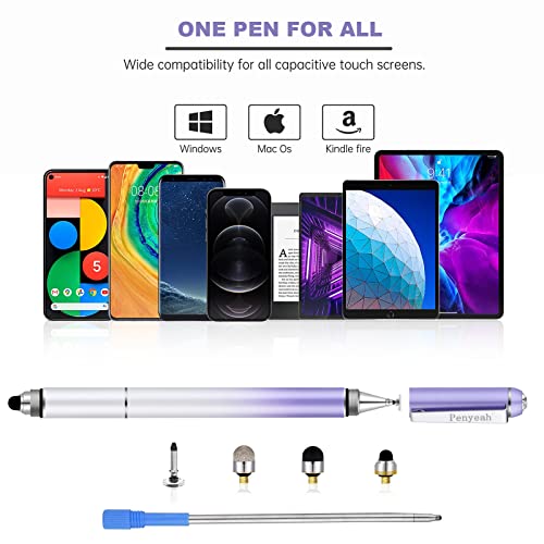 Capacitive Stylus Pen, Penyeah Bling Crystal Stylist Pen, Universal Touch Screen Pen Stylus for Apple iPhone/iPad/Android/Tablet and All Capacitive Touch Screens - Dream Purple