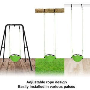 Hi-Na Kids Tree Swing Seat, Rope Swing Seat, Indoor Swing for Kids Outdoor Swing Seat Backyard Swing Door (Green)