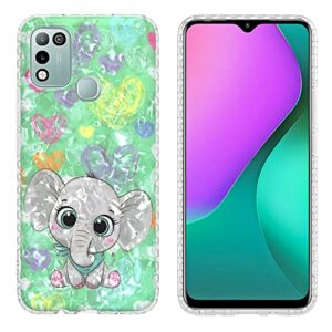 SHUIZONG for Infinix HOT 11 Play 10 Play 9 Play Flowers Case Slim TPU + IMD Silicone Shockproof Protective Case Back Cover for Infinix HOT 11 Play Hot 10 Play Hot 9 Play (1,Infinix HOT 11 Play)