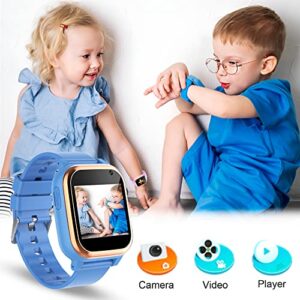 Kids Smart Watch for Boys, HD Touch Screen Smart Watch with Camera Video Music Player 16 Puzzle Games Pedometer Calculator Alarm Clock Flashlight 12/24 hr Kids Watches Gift for 4-12 Year Old Boys