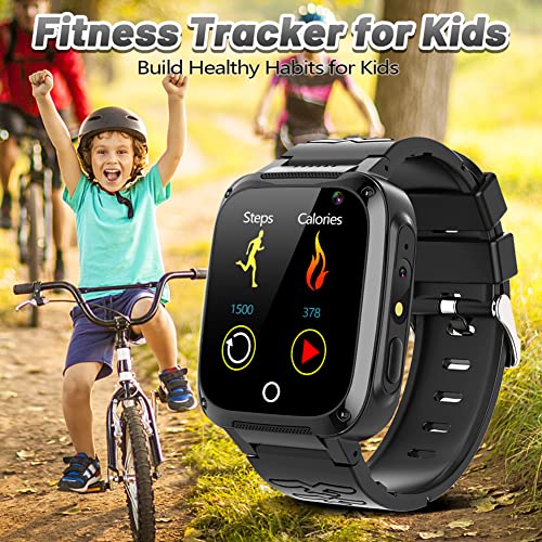 Kids Game Smart Watch for Boys Girls 3-12 Years Toys with 16 Puzzle Games Pedometer Dual Camera Video Music Player Touchscreen Alarm Clock DIY Wallpaper Children Watches Birthday Gift