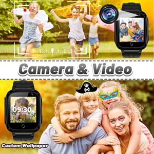 Kids Game Smart Watch for Boys Girls 3-12 Years Toys with 16 Puzzle Games Pedometer Dual Camera Video Music Player Touchscreen Alarm Clock DIY Wallpaper Children Watches Birthday Gift