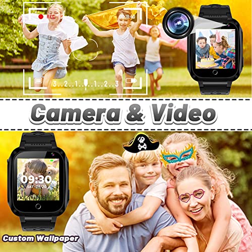 Kids Game Smart Watch for Boys Girls 3-12 Years Toys with 16 Puzzle Games Pedometer Dual Camera Video Music Player Touchscreen Alarm Clock DIY Wallpaper Children Watches Birthday Gift