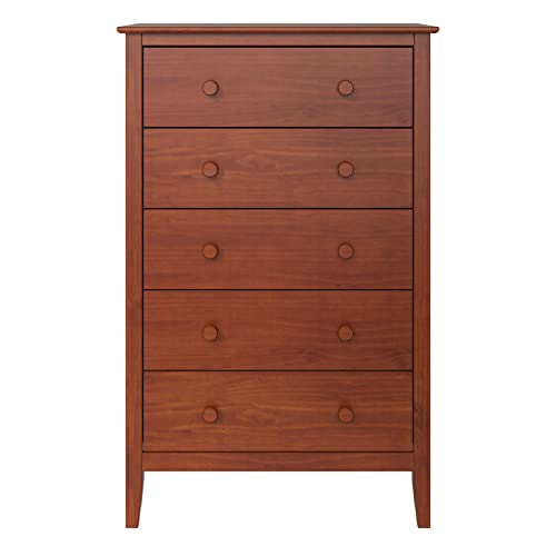 ADEPTUS Wooden Dresser, 5, Pecan