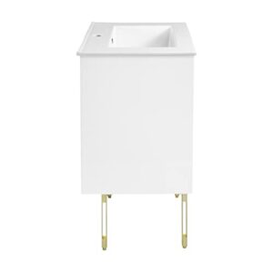 Swiss Madison Lumiere 24" Bathroom Bath Vanity, White and Gold