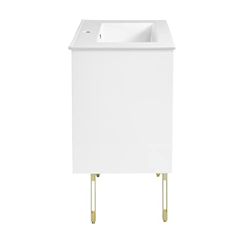 Swiss Madison Lumiere 24" Bathroom Bath Vanity, White and Gold