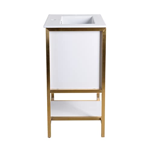 Swiss Madison - well made forever Marseille 24" Bathroom White and Brushed Gold Bath Vanity