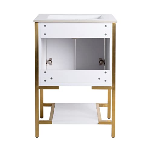 Swiss Madison - well made forever Marseille 24" Bathroom White and Brushed Gold Bath Vanity