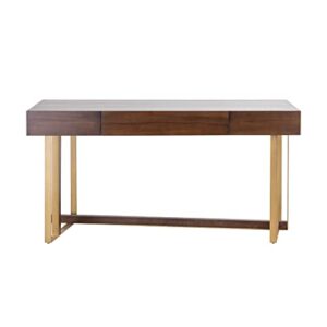 desk brown transitional wood includes hardware