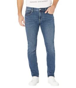 armani exchange slim fit five-pocket jeans indigo denim 32 34