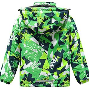 MOERDENG Kid's Ski Jacket Waterproof Winter Coat Boy's and Girl's Fleece Snowboarding Jackets with Detachable Hood