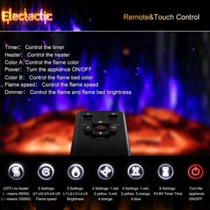 Electactic 24Inch Electric Fireplace Stove , Free-Standing Infrared Fireplace Stove, Controllable 3D Flame, 4 Variable Flame&Log Colors, 1500w, 5100BTU, Black (S230B-BLACK), 23.5"L X 10.7"W X 24.3"H