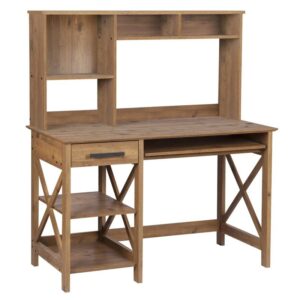 saint birch honduras open shelf modern wood hutch desk in rustic brown