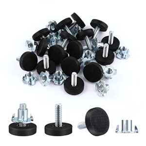 aiex adjustable furniture levelers, 16pcs leveling feet screw in chair feet with t-nuts table chair leveler furniture glide leveling feet for furniture leg cupboard(metric m6)