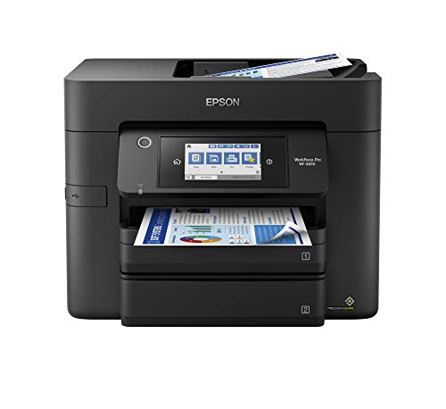 Epson Workforce Pro WF-4830 Wireless All-in-One Printer, Black, Large & T822 DURABrite Ultra Ink High Capacity Black & Standard Color Cartridge Combo Pack (T822XL-BCS)