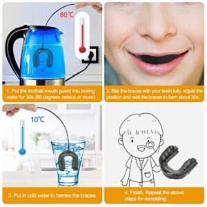 FOUUA 2Pack Football Mouth Guard with Strap, Soft Youth Mouth Guard Professional Sports Mouthguard for Boxing, Hockey, Basketball, MMA, Lacrosse, Rugby and Jujitsu (Black), 0.0 Ounce