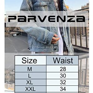 PARVENZA Men's Regular Jeans Classic Denim Pants Straight Trousers (DY18,M)