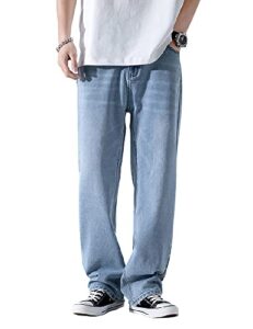 parvenza men's regular jeans classic denim pants straight trousers (dy05,3xl)