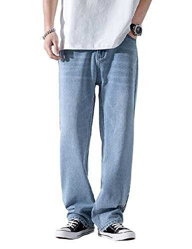 PARVENZA Men's Regular Jeans Classic Denim Pants Straight Trousers (DY05,3XL)