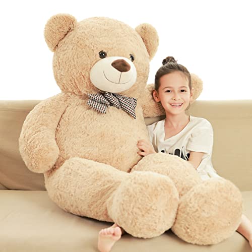 Poutmac 47 inch Giant Teddy Bear Stuffed Animal Brown Big Plush Teddy Bear Valentine's Gift for Girlfriend Soft Stuffed Bear Animals for Christmas,Birthday,Mother's Day