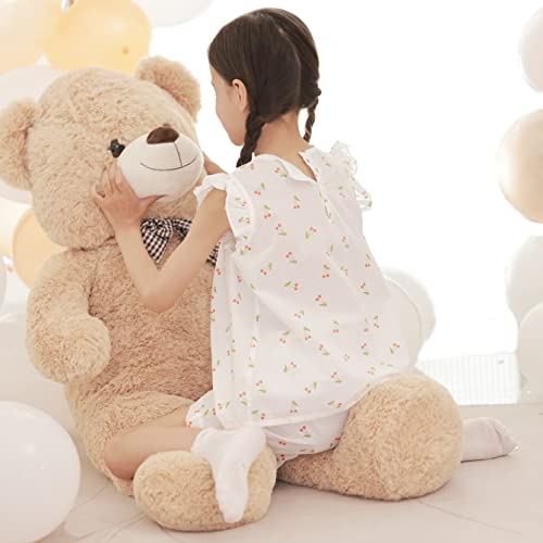 Poutmac 47 inch Giant Teddy Bear Stuffed Animal Brown Big Plush Teddy Bear Valentine's Gift for Girlfriend Soft Stuffed Bear Animals for Christmas,Birthday,Mother's Day