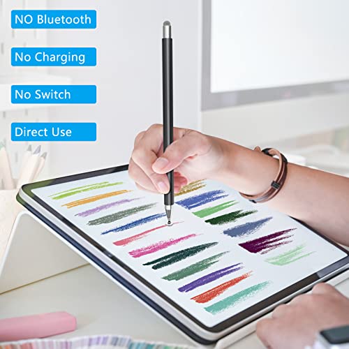 2023 Upgraded 2-in-1 Stylus Pen for All Touchscreen, Professional Student Children Tablet Pen for Class, Notes, Video Clips, Compatible with iOS/Android, Apple iPad/iPhone/Samsung/Lenovo etc.