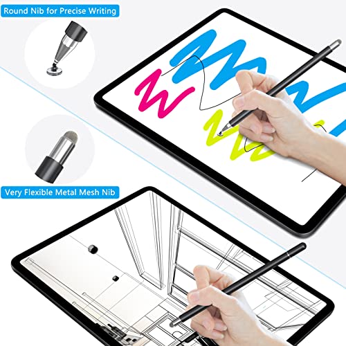 2023 Upgraded 2-in-1 Stylus Pen for All Touchscreen, Professional Student Children Tablet Pen for Class, Notes, Video Clips, Compatible with iOS/Android, Apple iPad/iPhone/Samsung/Lenovo etc.