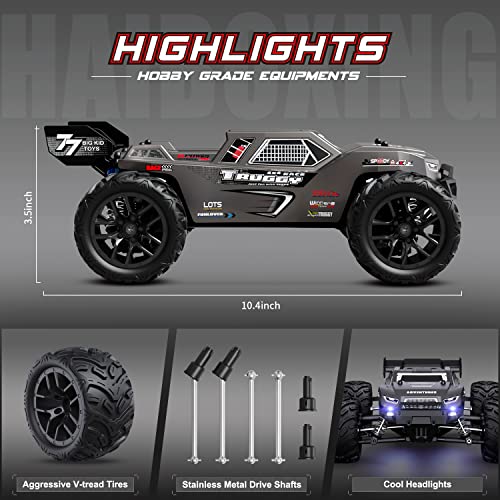 HAIBOXING 1:18 Scale RC Car 18868 36km/h High Speed 4X4 Off-Road Remote Control Truck, Waterproof Electric RC Cars All Terrain Toy Truck for Kid and Adults Two Batteries Supply 40 Mins Playtime