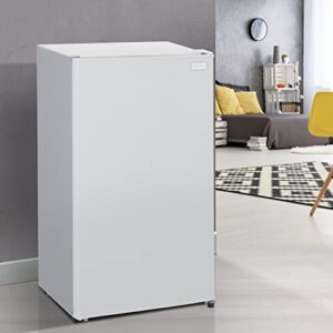 West Bend WBR33W Mini Fridge Compact Refrigerator for Home Office or Dorm, with Reversible Door, Energy Star Rated, 3.3 Cubic Feet, White