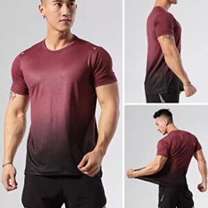 5 Pack Men’s Active Quick Dry Crew Neck T Shirts | Athletic Running Gym Workout Short Sleeve Tee Tops Bulk (Set 3, Medium)