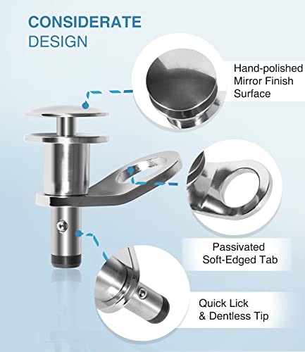 sixcow 3/8'' Quick Release Boat Fender Holder - Marine Stainless Steel Quick-Release Boat Fender Holder Mount Cleat Hook, Receiver Not Included